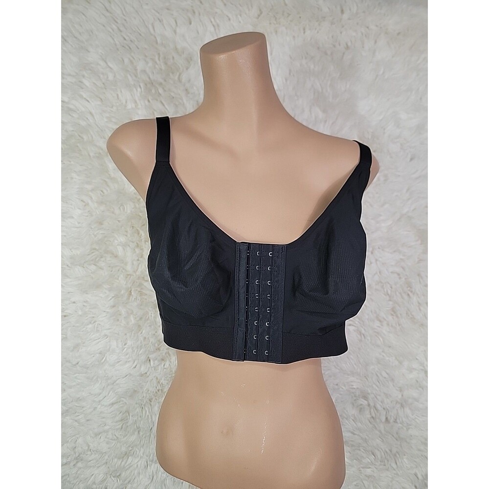 FeelinGirl Post Surgery Compression Bra Front Closure Size XXL Black Wireless P